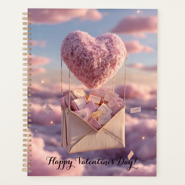 Agenda Floating Heart of Love Letters Design Postcard (Anverso)
