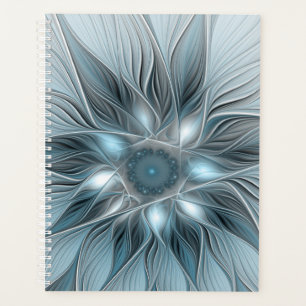 Agenda Flor abstracta alegre azul gris fractal floral
