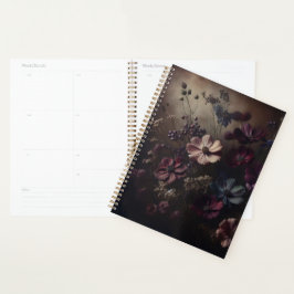 Agenda Flor anémona vintage Bouquet Oscuro Arte Botánico