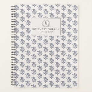 Agenda Flor azul inspirada en la huella del bloqueo