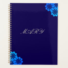 Agenda Flor Azul Personalizada