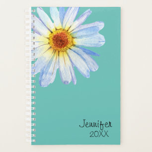 Agenda Flor Daisy Personalizada Amarilla Tendencia Person