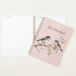 Agenda Flor De Cerezo De Pájaros Azules