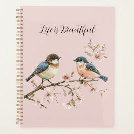 Agenda Flor De Cerezo De Pájaros Azules