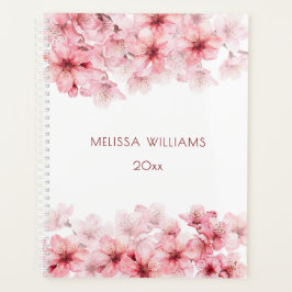 Agenda Flor de Cerezo Rosa Blanca Personalizada