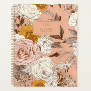 Agenda Flor de color rosa rosa rosa rosa vintage Boho Wil