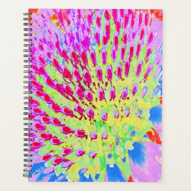 Agenda Flor de cono de arco iris multicolor (Anverso)