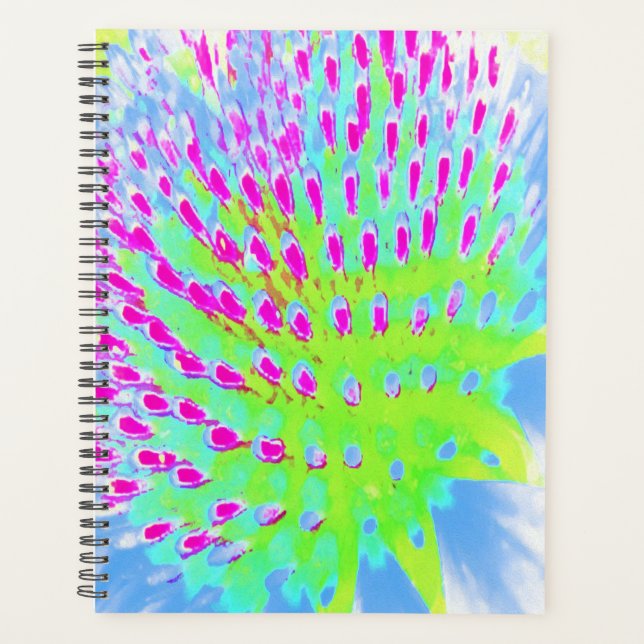 Agenda Flor de cono lima verde y púrpura (Anverso)