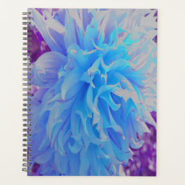 Agenda Flor de Dahlia decorativa azul elegante