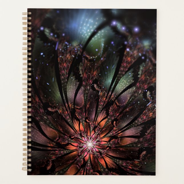 Agenda Flor de fantasía fractal suave y delicada (Anverso)