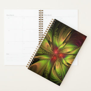 Agenda Flor de fantasía fractal suave y delicada