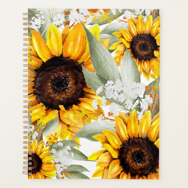 Agenda Flor de flor de girasol amarilla ruidosa flor (Anverso)