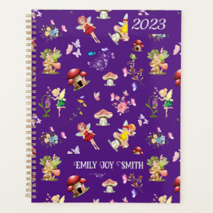Agenda Flor de hadas mariposa hongo púrpura tema