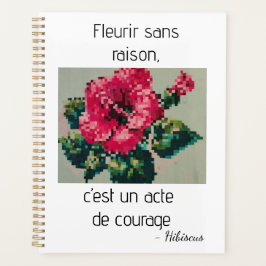 Agenda Flor de hibisco en pixel art