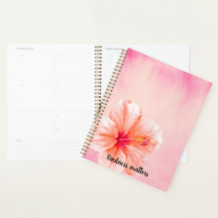 Agenda Flor de Hibisco Rosa Tropical Femenina