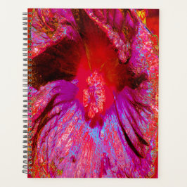 Agenda Flor de Hibiscus Rojo Retro Trippy Psicodélico