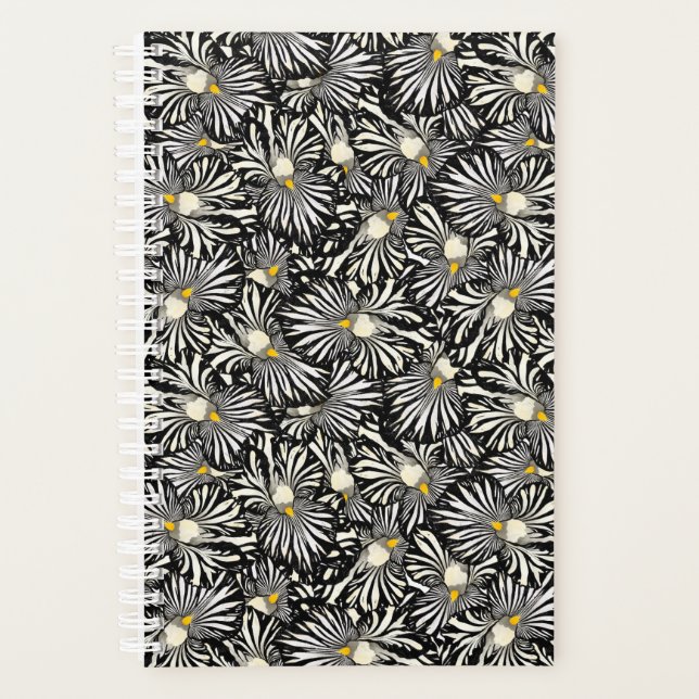 Agenda Flor de iris blanco y negro (Anverso)