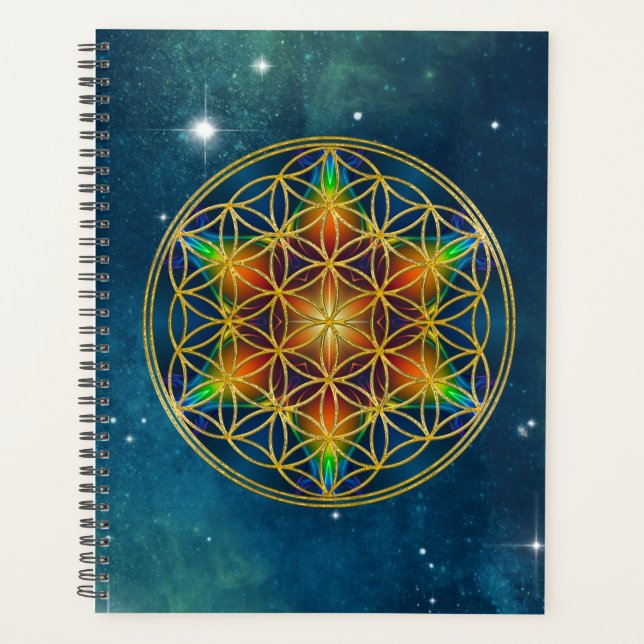 Agenda FLOR DE LA VIDA - Flor fractal 1 (Anverso)