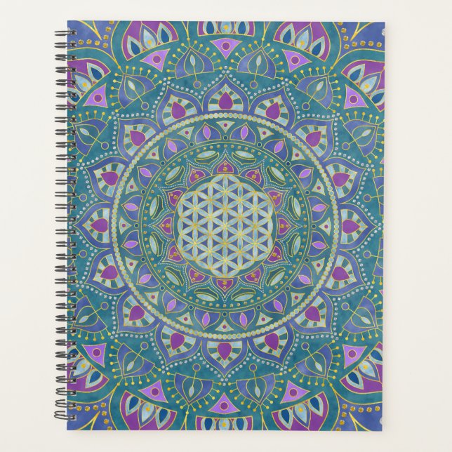 Agenda Flor de la Vida - Mandala Estilo India 1 (Anverso)
