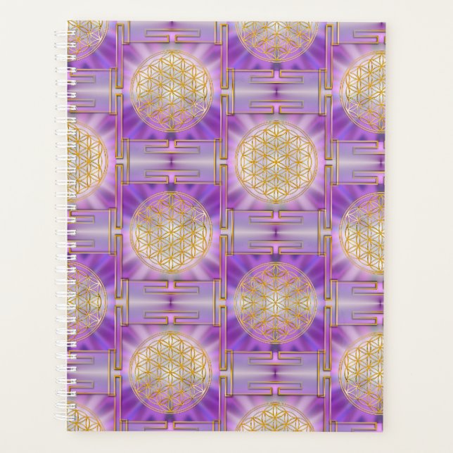 Agenda FLOR DE LA VIDA - Patrón continuo Yantra (Anverso)