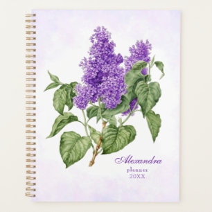 Agenda Flor de Lilac Vintage Floral verde púrpura botánic
