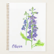 Flor de nacimiento de julio Larkspur Watercolor Pl