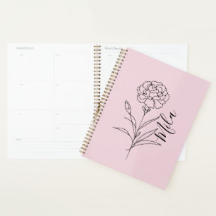 Agenda Flor de natalidad personalizada en enero de carnac