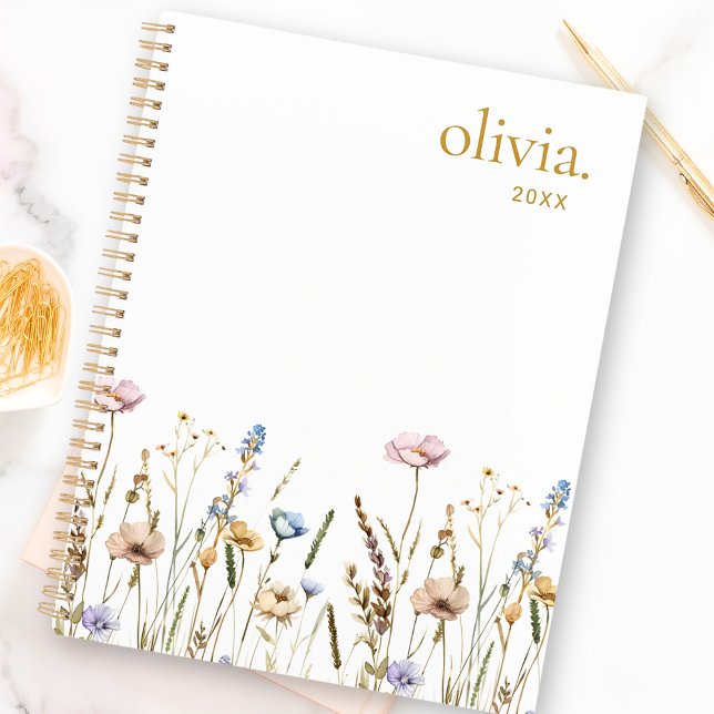 Agenda Flor de nombre personalizado Floral (Subido por el creador)