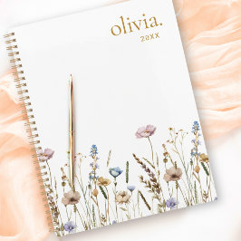 Agenda Flor de nombre personalizado Floral
