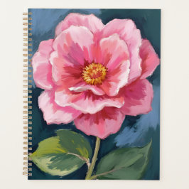 Agenda Flor de Peonía Rosa Acuarela Floral