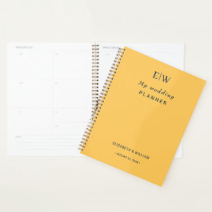 Agenda Flor de rayo simple elegante con Boda monograma