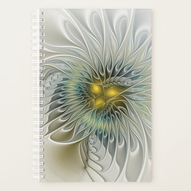 Agenda Flor dorada Fantasía Fantasía Resumen Arte Fractal (Anverso)