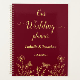Agenda Flor dorada romántica y elegante