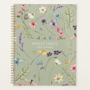 Agenda Flor Flor Silvestre Salvaje Floral Personalizada E