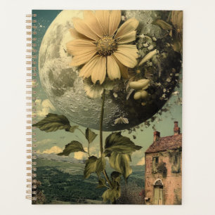 Agenda Flor iluminada por luna y encanto vintage
