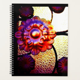 Agenda Flor metalizado