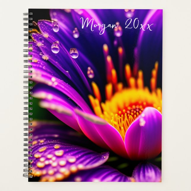 Agenda Flor morada con gotas de harina (Anverso)