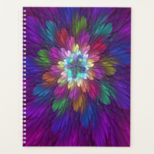 Agenda Flor psicodélica colorida Resumen Arte Fractal