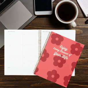 Agenda Flor Retro Roja inspiradora