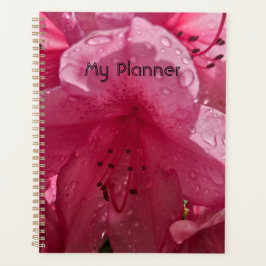 Agenda Flor rosa brillante con texto