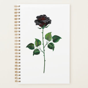 Agenda Flor rosa negra