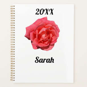 Agenda Flor rosa rosa sobre Personalizado Minimalista bla