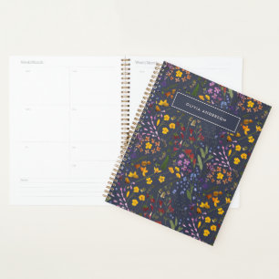Agenda Flor salvaje floral girasol lindo morado personali