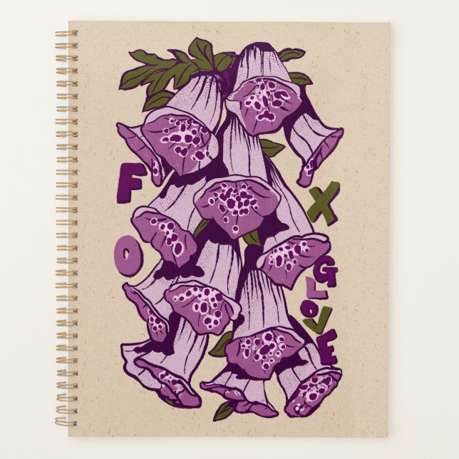 Agenda Flor silvestre Foxglove Retro Vibrant (Anverso)