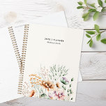 Agenda Flor silvestre moderna simple personalizada<br><div class="desc">Ordenador portátil simple y moderno con flor silvestre</div>