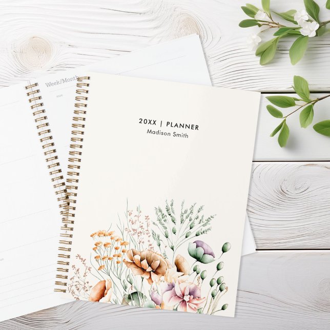 Agenda Flor silvestre moderna simple personalizada (Subido por el creador)