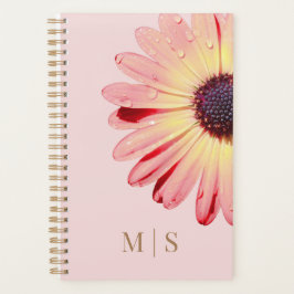 Agenda Flor silvestre Monogramada Montana En Rosa