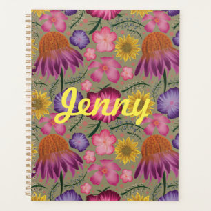 Agenda Flor silvestre Sage Green Floral personalizada