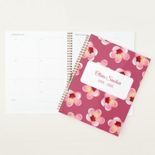 Agenda Flor Tropical Rosa Personalizada