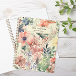 Agenda Flora acuarela personalizada<br><div class="desc">Cuaderno de planeamiento personalizado de color de agua</div>